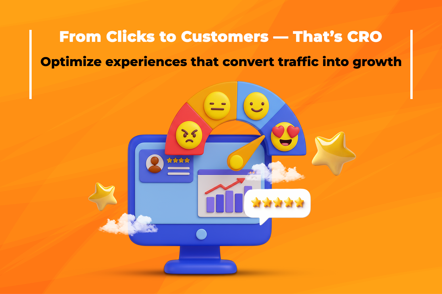 Website funnel diagram illustrating Conversion Rate Optimization, showing visitors converting into customers.