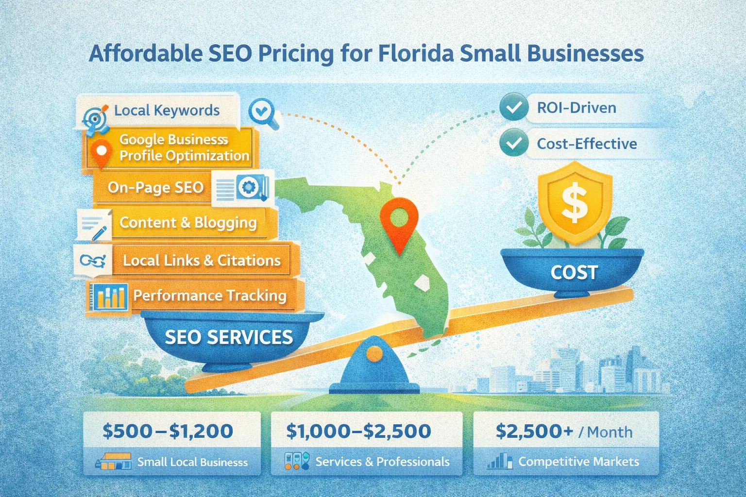 Affordable SEO pricing explained for Florida small businesses in competitive markets