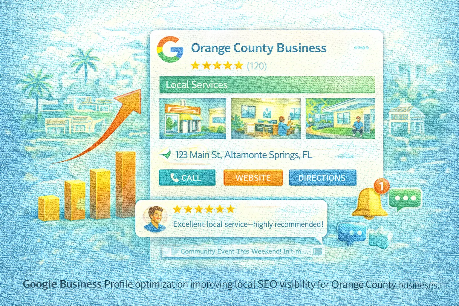 Google Business Profile optimization improving local SEO visibility for Orange County businesses