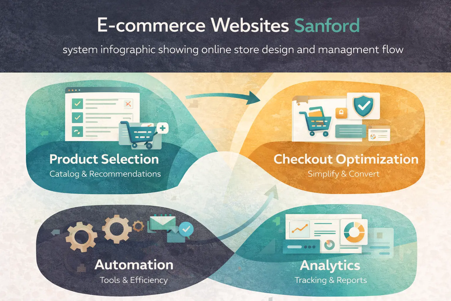 e-commerce websites sanford infographic showing online store growth and performance optimization