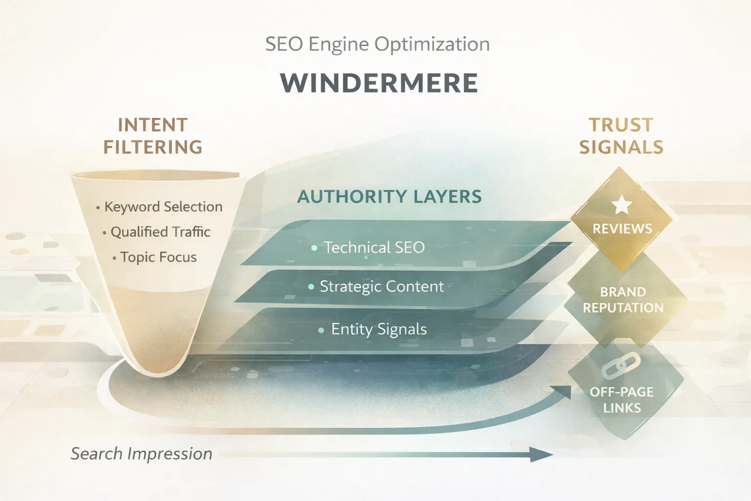 SEO Engine Optimization Windermere premium strategy infographic