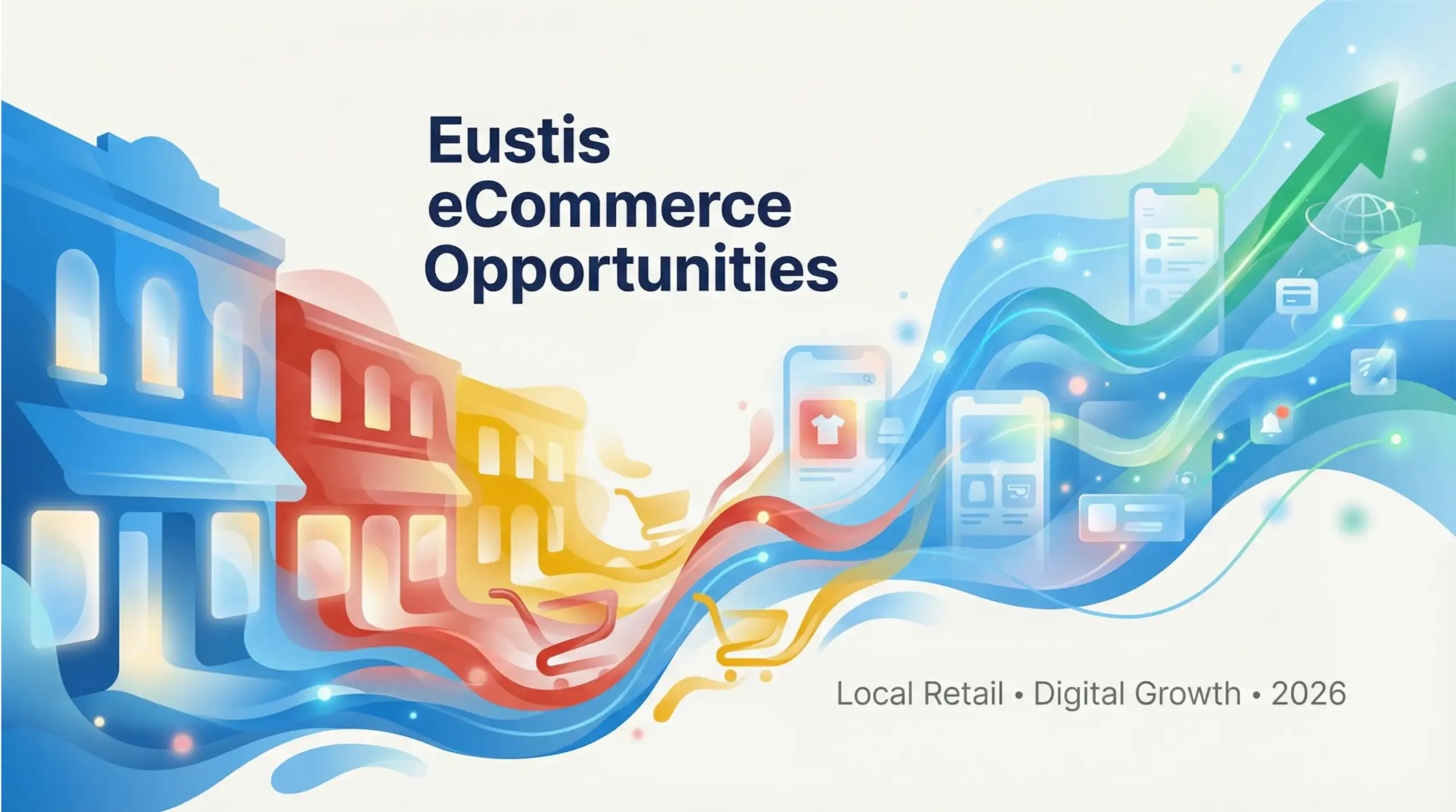 Eustis eCommerce opportunities editorial infographic illustrating local retail growth and digital commerce expansion in 2026