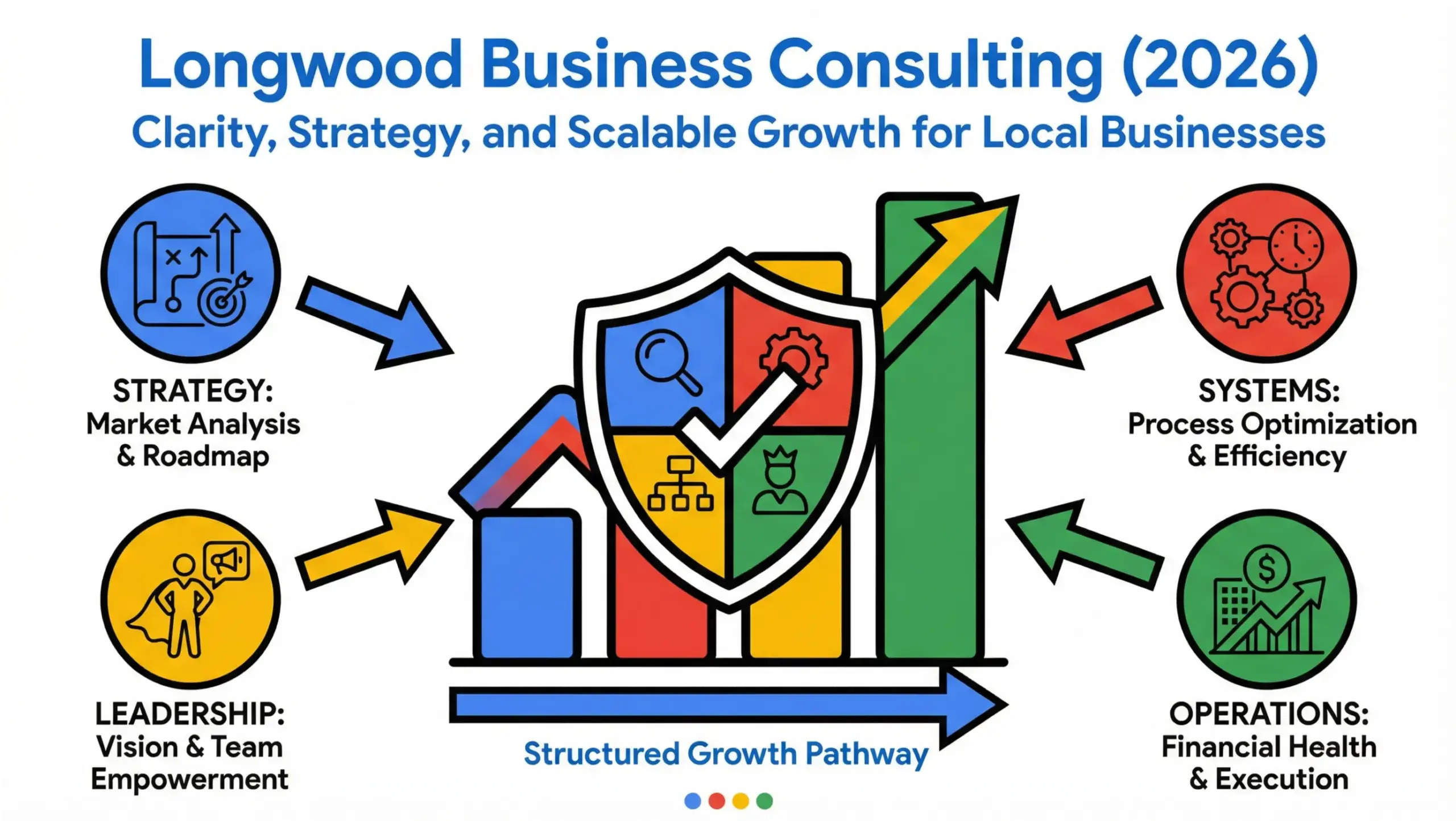 Longwood business consulting infographic showing strategic growth and scalable systems in 2026