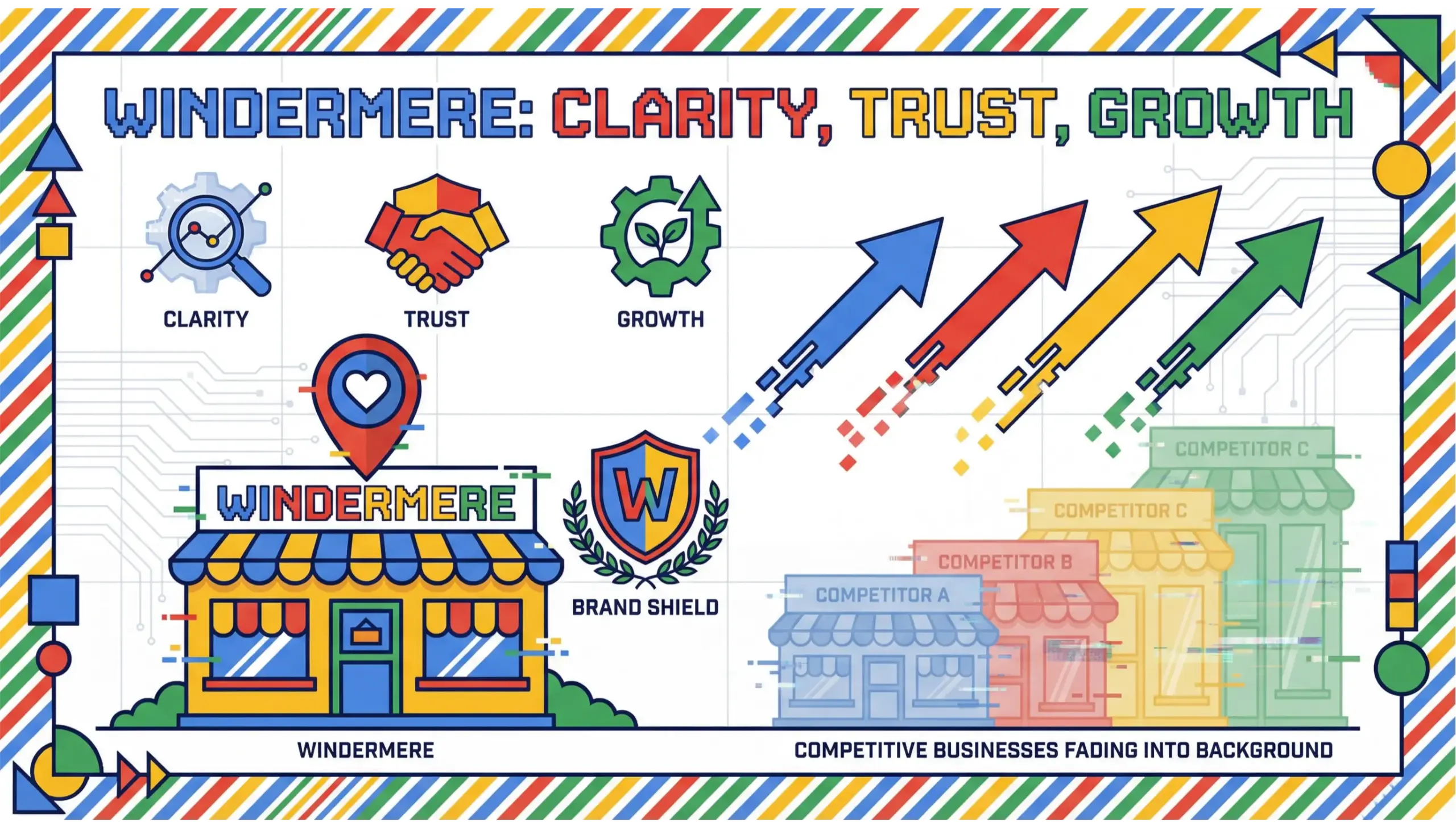Windermere branding infographic showing how local businesses stand out in a saturated Windermere market
