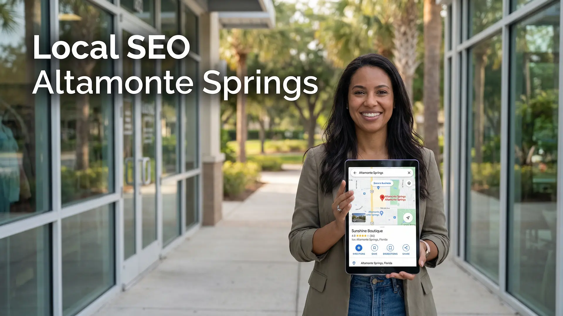 Small business owner in Altamonte Springs using Google Maps to improve local SEO visibility.