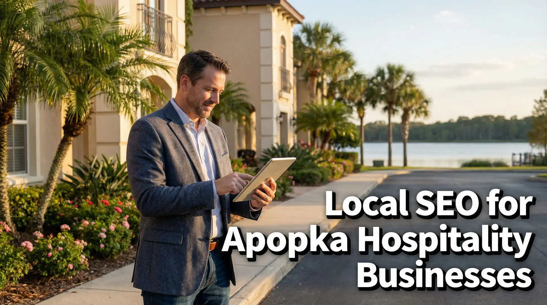 Male hotel owner in Apopka using digital marketing and local SEO to attract tourism visitors